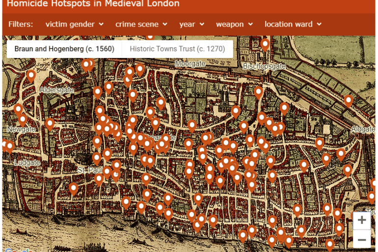 Hotspot di omicidi nella Londra medievale