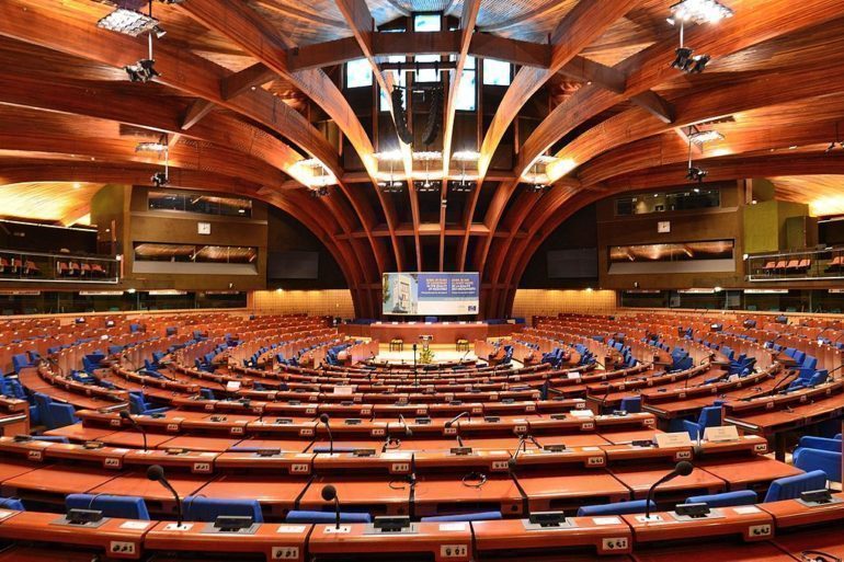 Plenarkammer des Europapalastes des Europarates in Straßburg