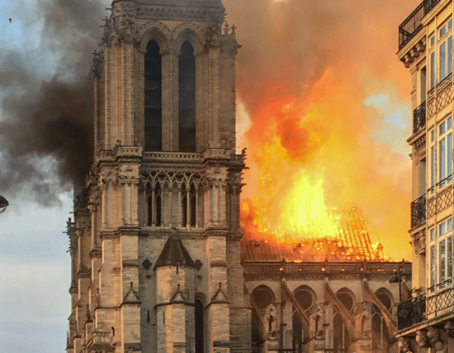 Notre Dame in brand