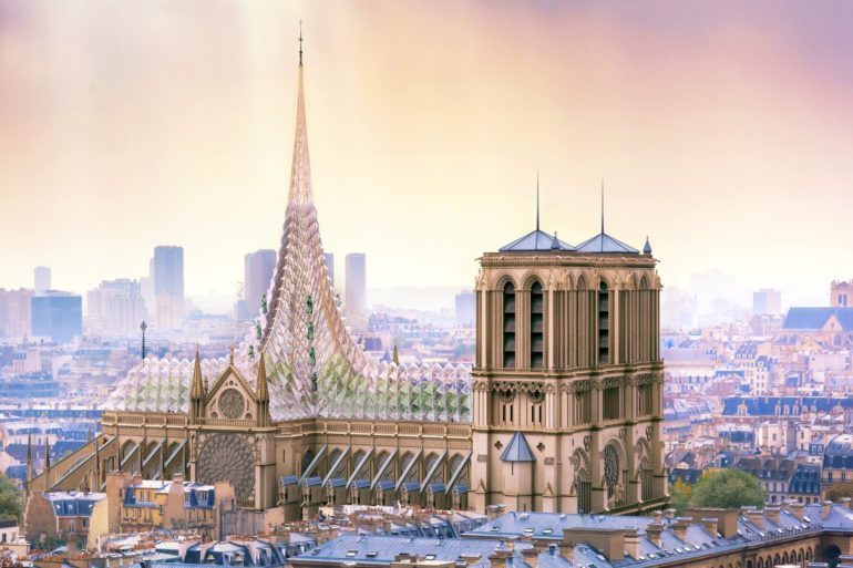 De wederopbouw van de kathedraal Notre-Dame