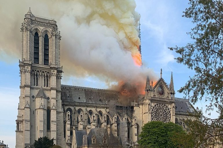Notre-Dame cathedral fire Image: Wandrille de Préville via Wikimedia CC BY-SA 4.0