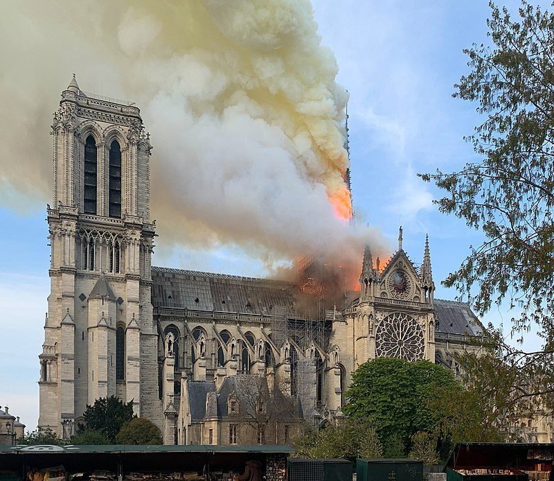 Notre-Dame cathedral fire Image: Wandrille de Préville via Wikimedia CC BY-SA 4.0