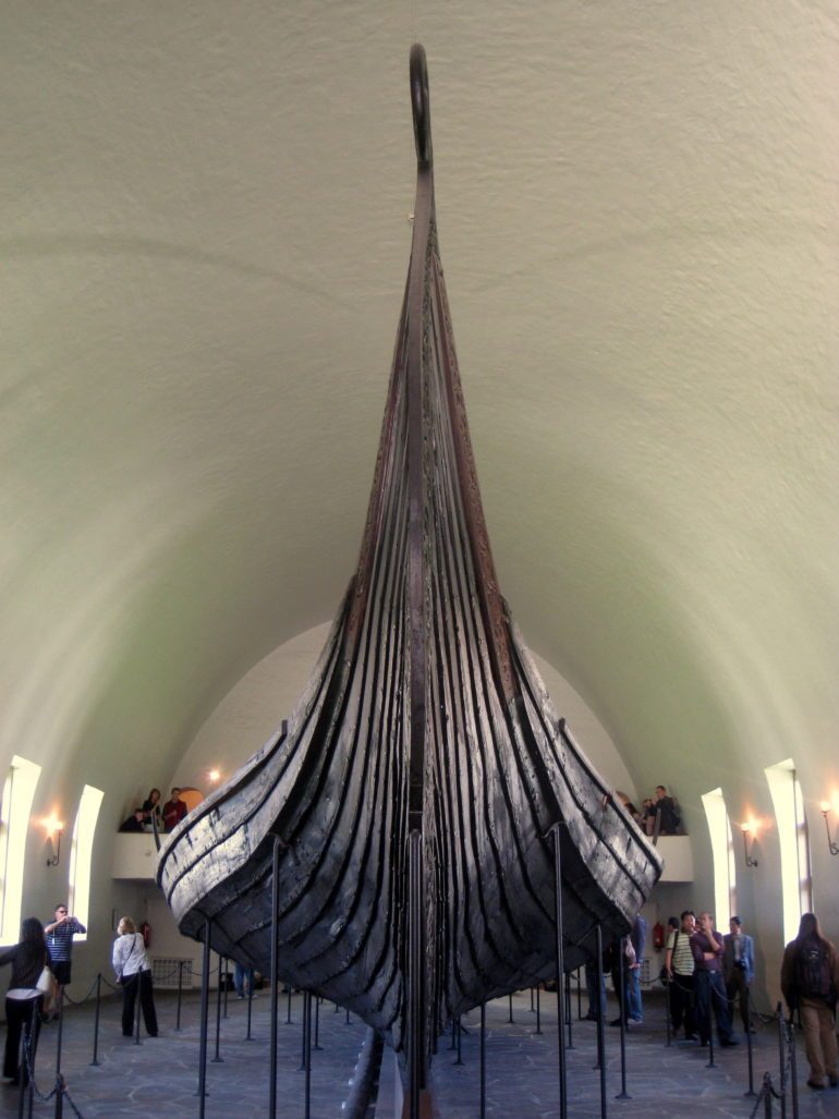 Oseberg ship, a similar Viking burial boat from Norway