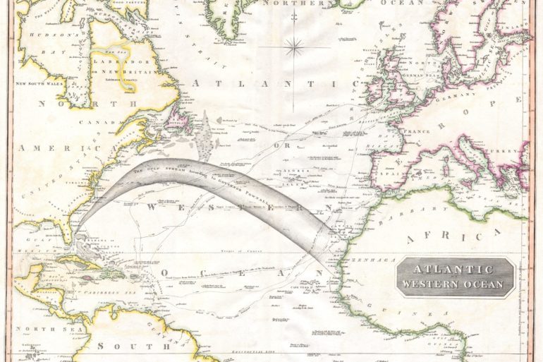 Karte des Atlantischen Ozeans (1814)
