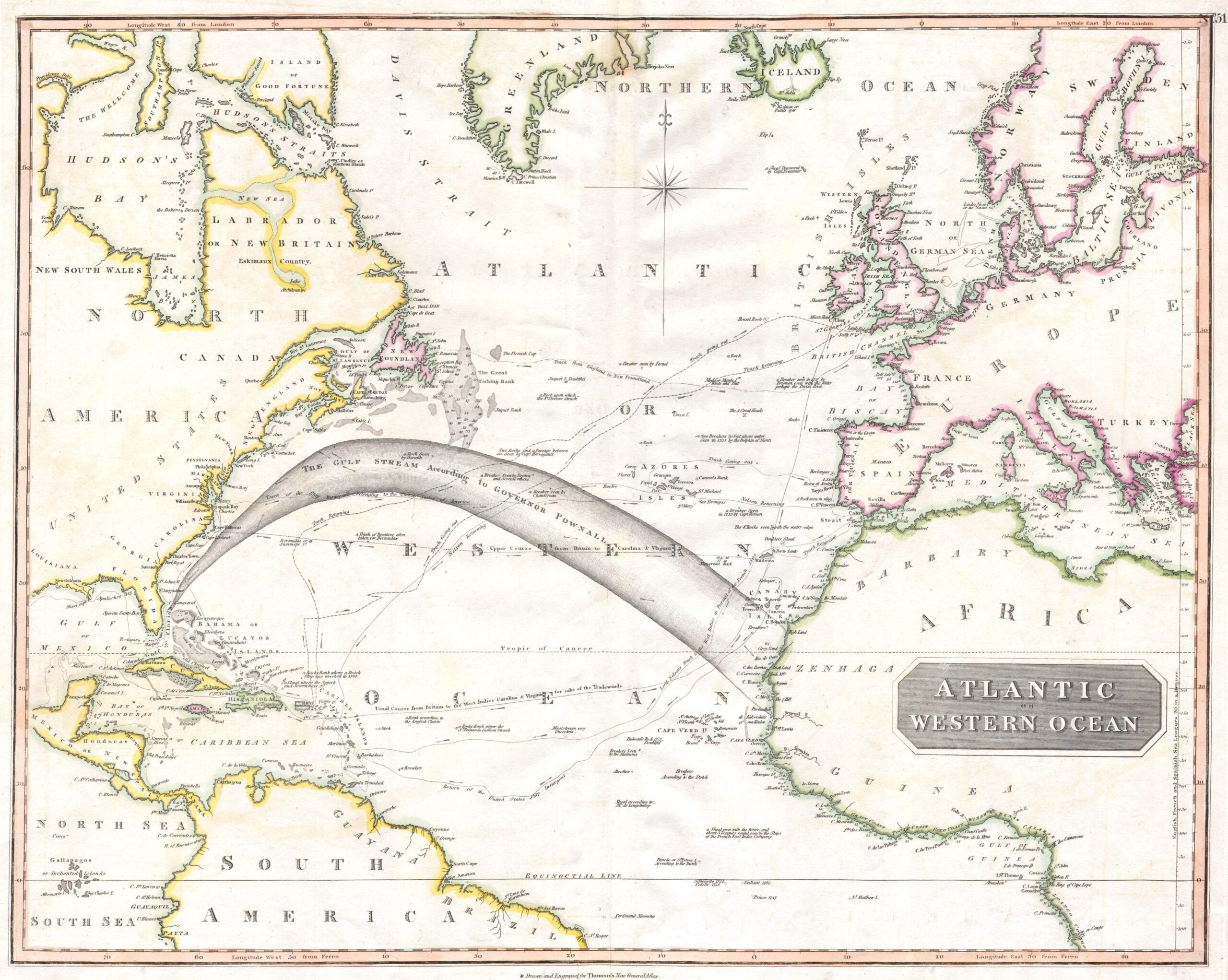Carte de l'océan Atlantique (1814)