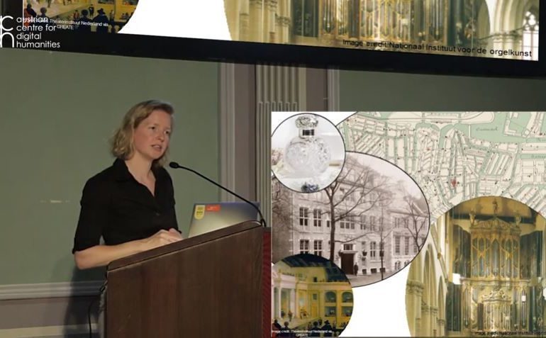 Marieke van Erp during her lecture at the Austrian Centre for Digital Humanities