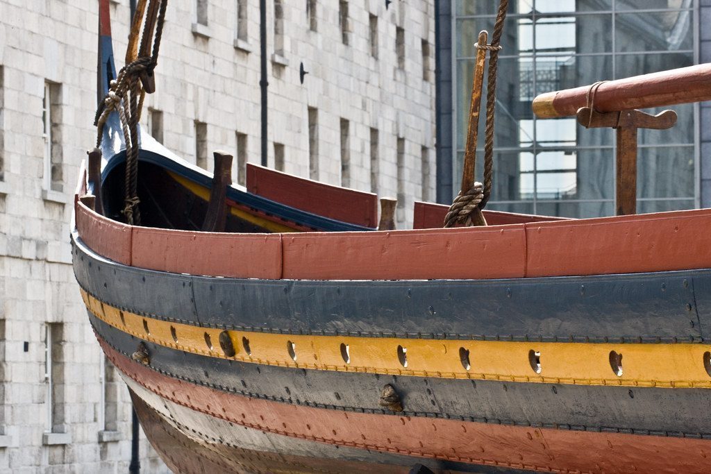 La nave da guerra vichinga "Sea Stallion". Ricostruzione di una barca costruita vicino a Dublino intorno al 1042.