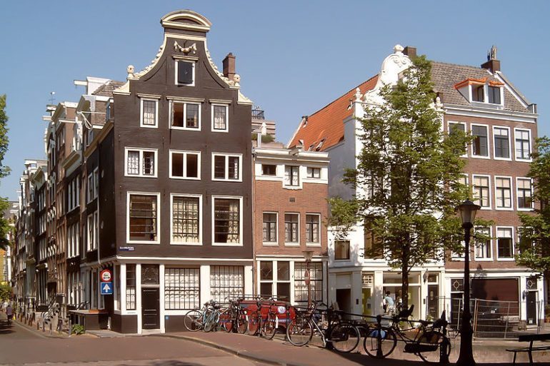 Herengracht, een chique wijk in de grachtengordel van Amsterdam, een UNESCO-werelderfgoed.