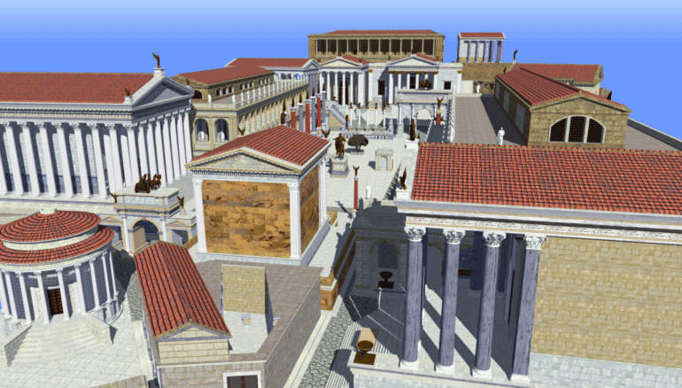 A 3D model of ancient Rome.