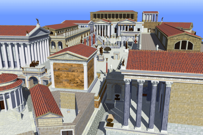 A 3D model of ancient Rome.