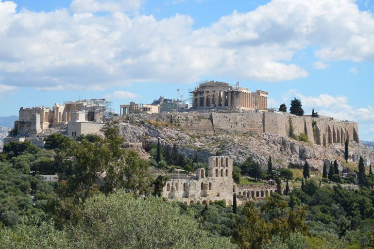 Une vue de l'Acropole d'Athènes.
