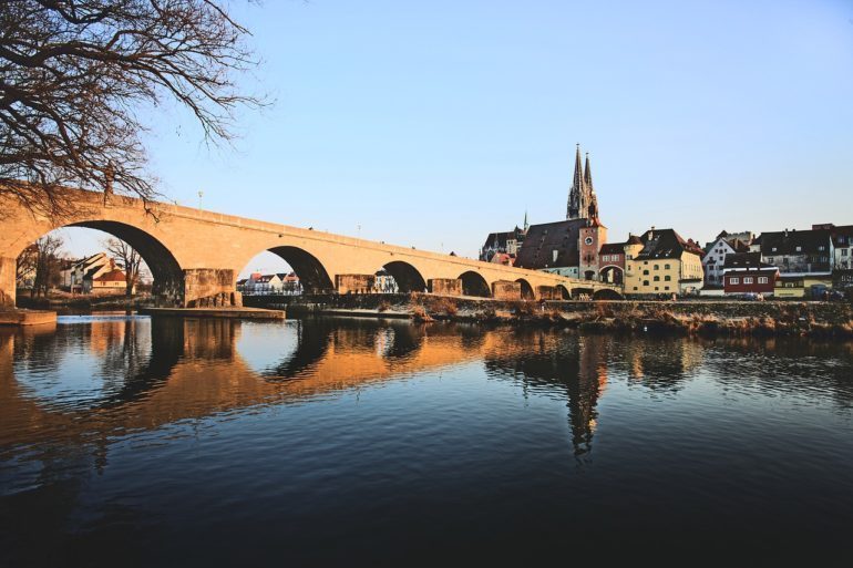 Regensburg is a town in Bavaria well known for its well preserved medieval city centre.