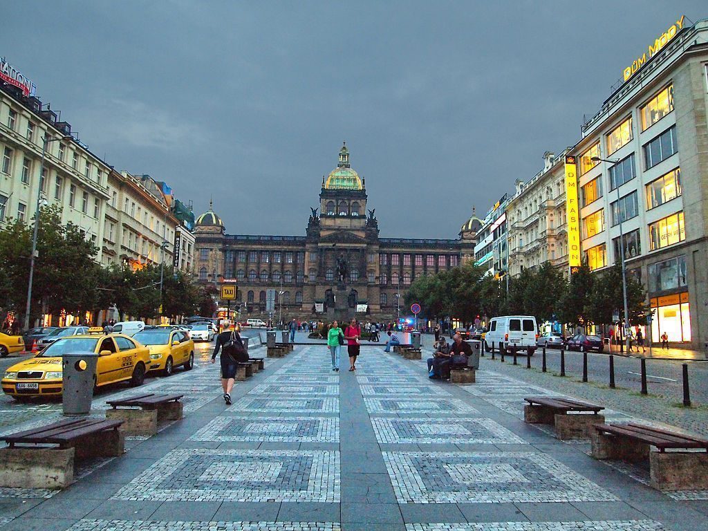 Vista di Piazza Venceslao a Praga.