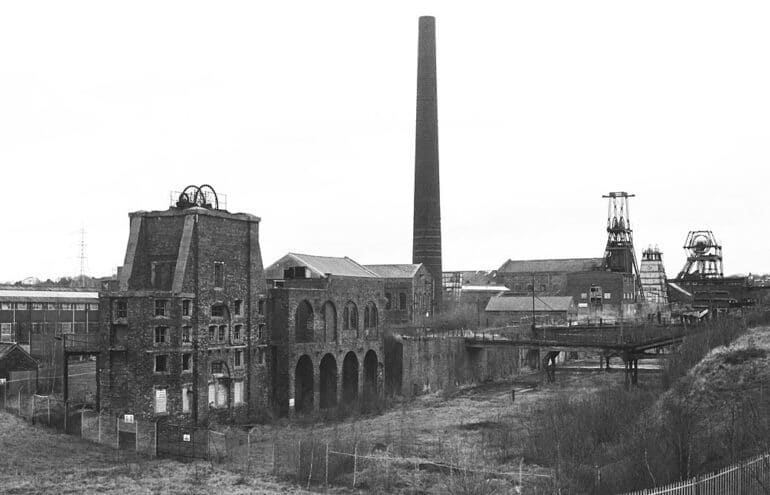 View of Chatterley Whitfield Colliery, England.