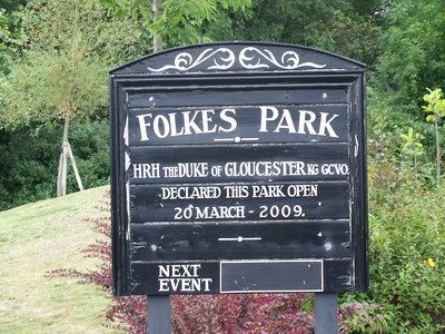 Folkes Park-bord bij Black Country Living Museum in Black Country Geopark.
