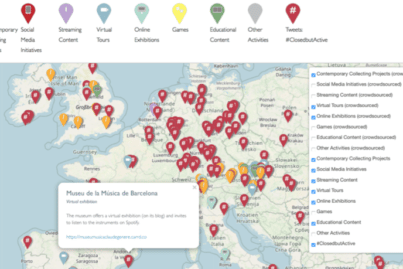 Kaart met digitale initiatieven van musea tijdens de COVID-19 pandemie