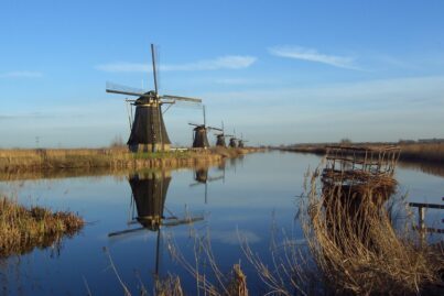 Kinderdijk en los Países Bajos