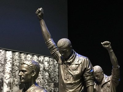 Black Power Salute op de Olympische Spelen van 1968 in Mexico-Stad.