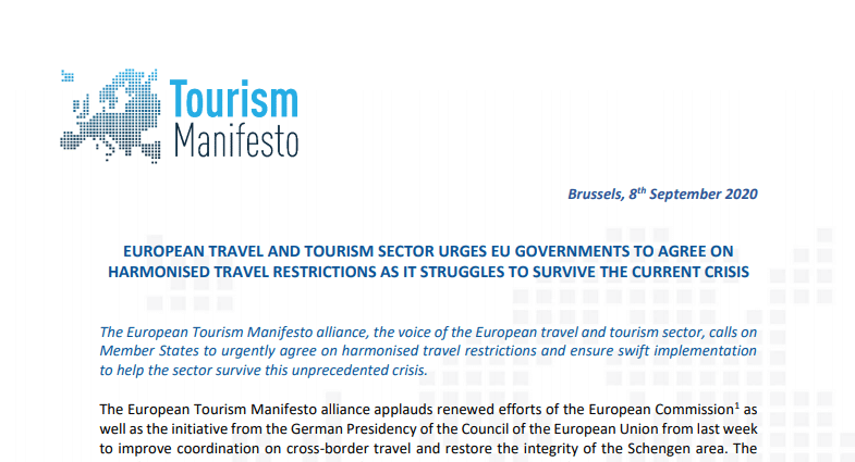 Alliantie met het European Tourism Manifesto