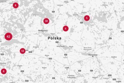 Map of Jewish cemeteries in Poland