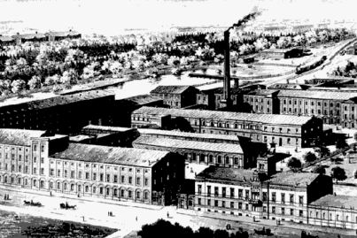 Scheibers Fabrik im 19. Jahrhundert in Lodz.