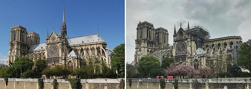 Notre Dame before and after restoration.