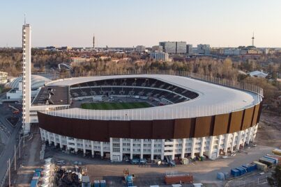 Olympiastadion in Helsinki, Finnland.