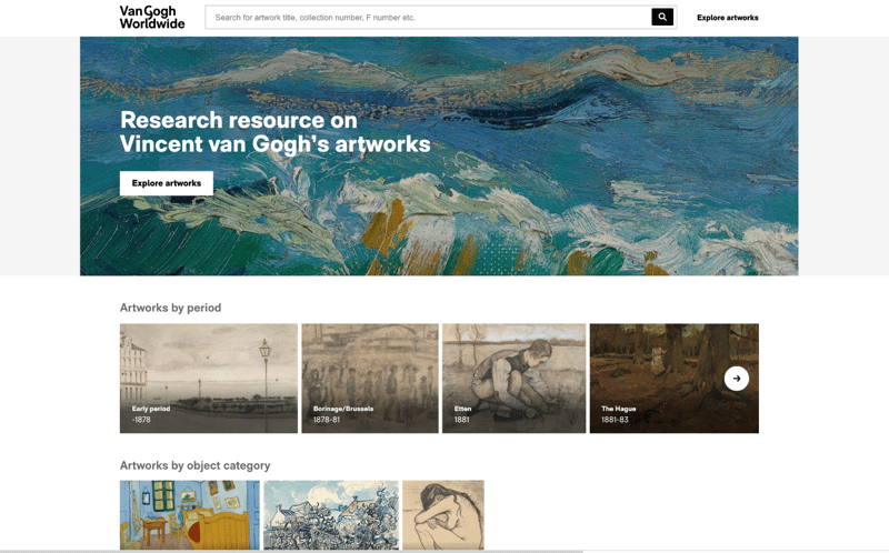 Page d'accueil Van Gogh dans le monde