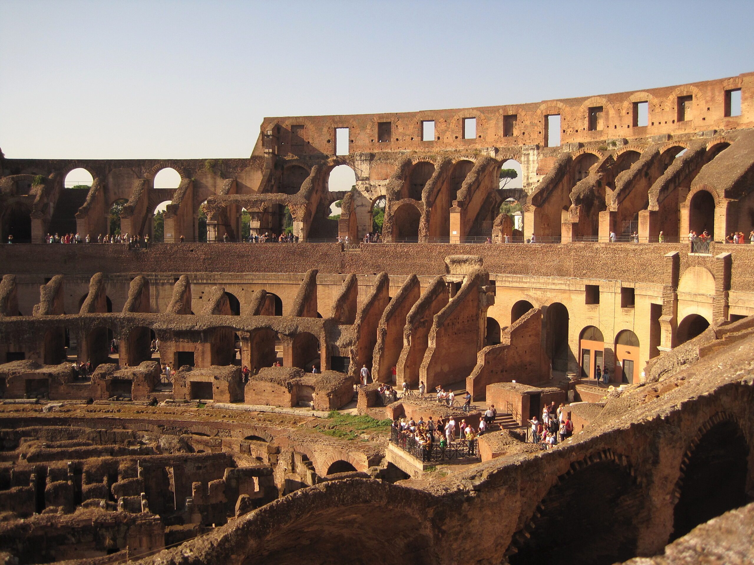 Het Colosseum in Rome, van binnen gezien