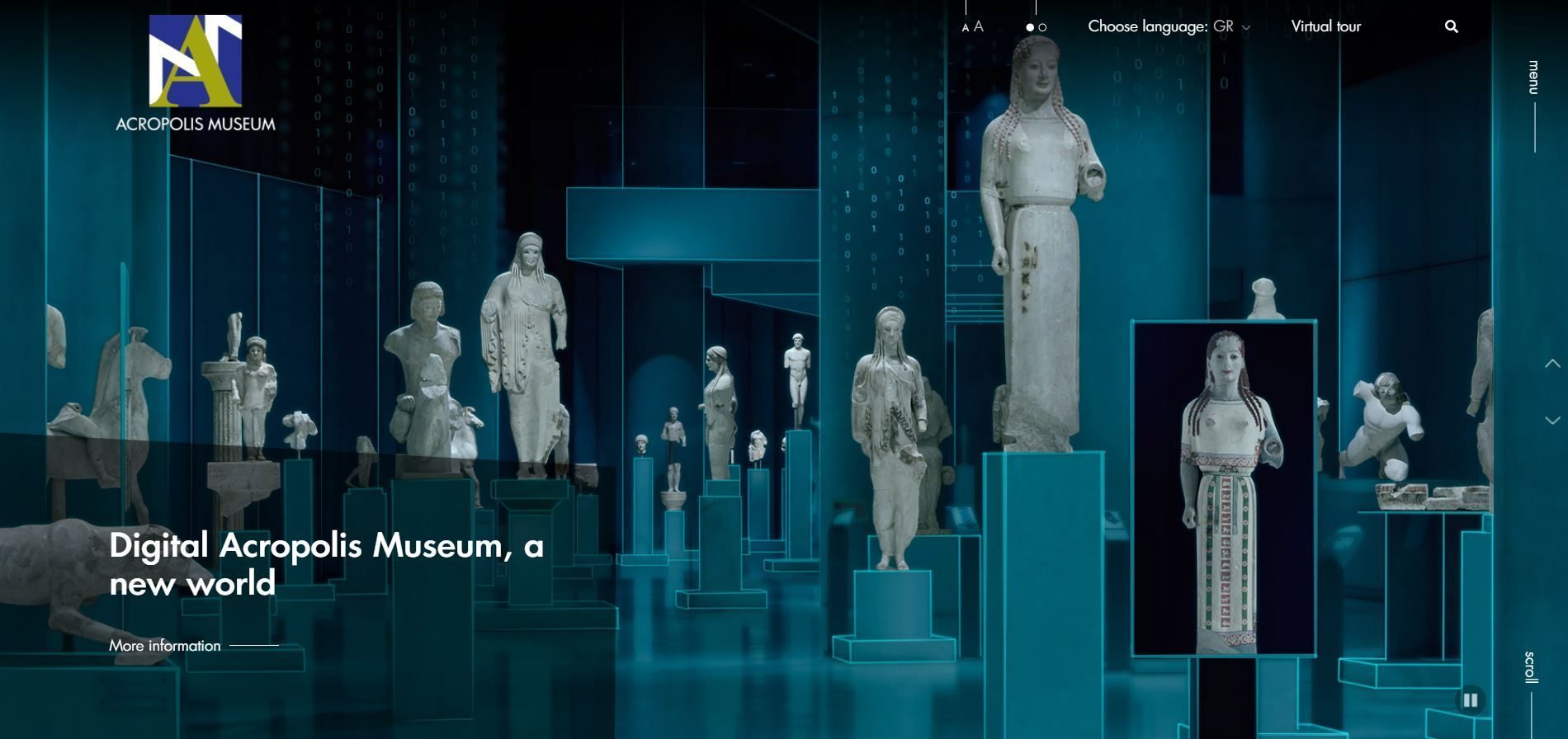 Die Website des Digital Acropolis Museum