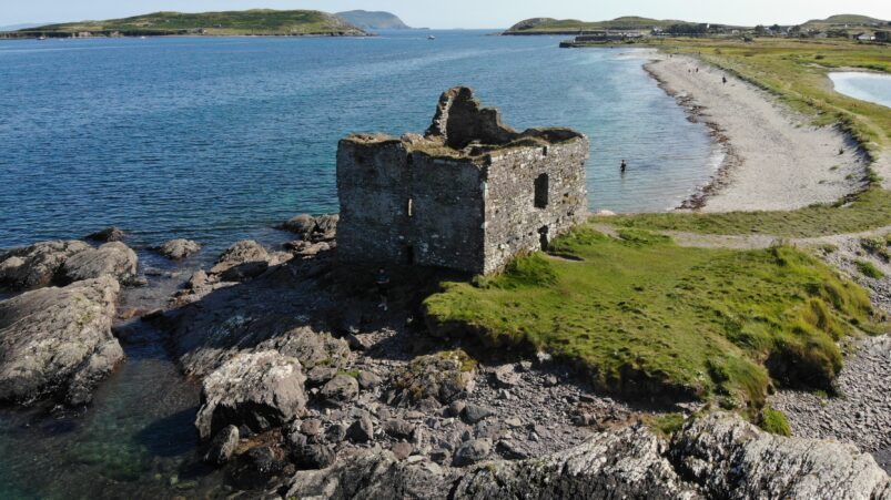 Ruins of Ballinskelligs Castle in Ireland