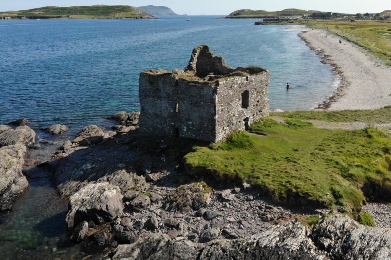 Ruins of Ballinskelligs Castle in Ireland
