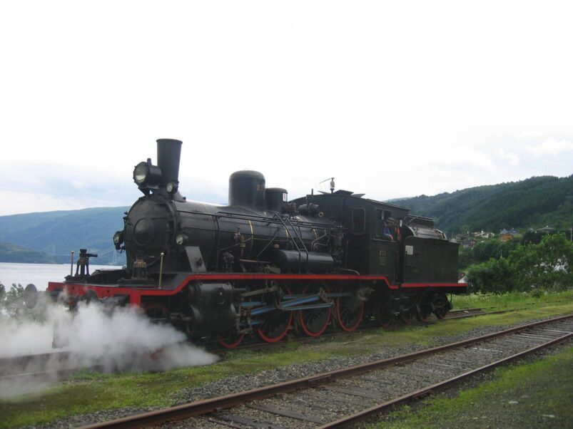 Steam locomotive on the Gamle Vossebanen in Norway