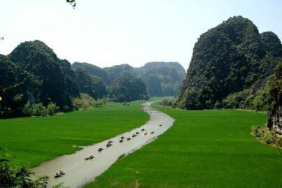 Trang een landschapscomplex in Vietnam. Afbeelding: Xuan Lam, Trang An via UNESCO