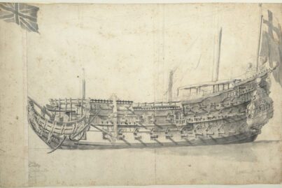 The London. Image: Willem van de Velde, National Maritime Museum Greenwich via Wikipedia CC0