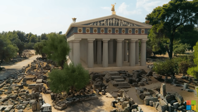 Antike Olympia. Quelle: Microsoft über YouTube