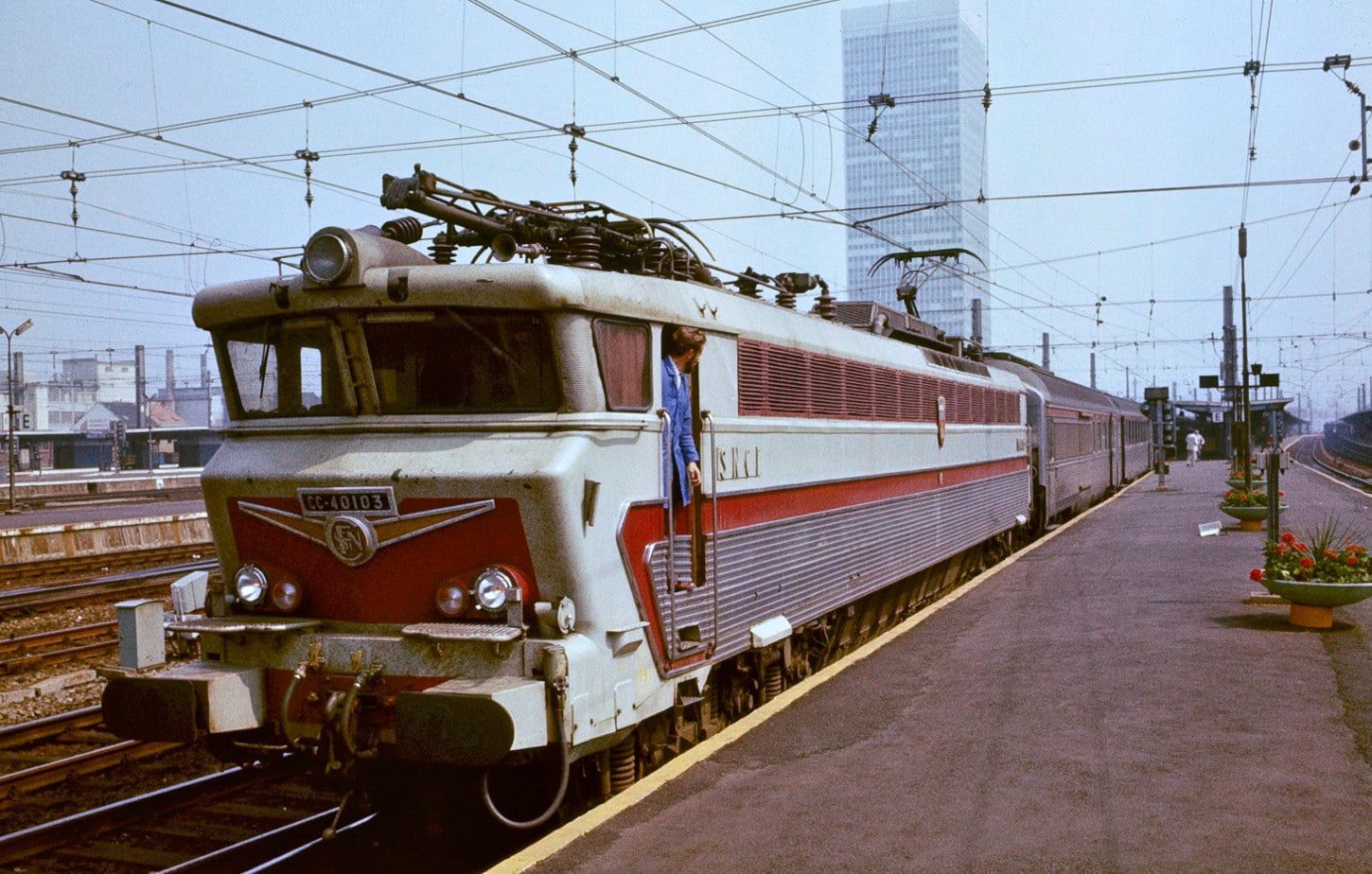 TEE-trein 'L'Oiseau blauw in 1979. Afbeelding: Steve Morgan, via Wikimedia (CC BY-SA 3.0)